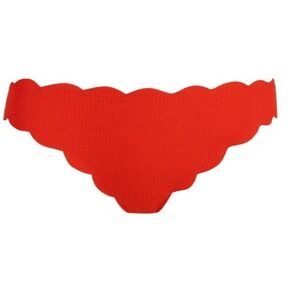 Marysia Red Antibes Scalloped Textured Bikini Bottoms Size Small